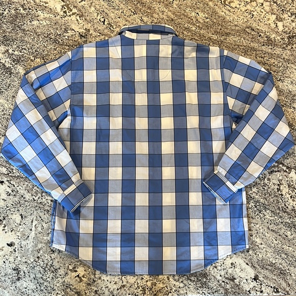 EUC Koret Vintage blue and white plaid longsleeve top - Picture 11 of 13